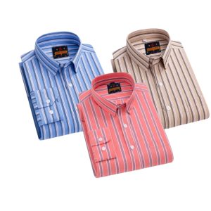 3 Pcs long sleeve Formal Check shirt for man