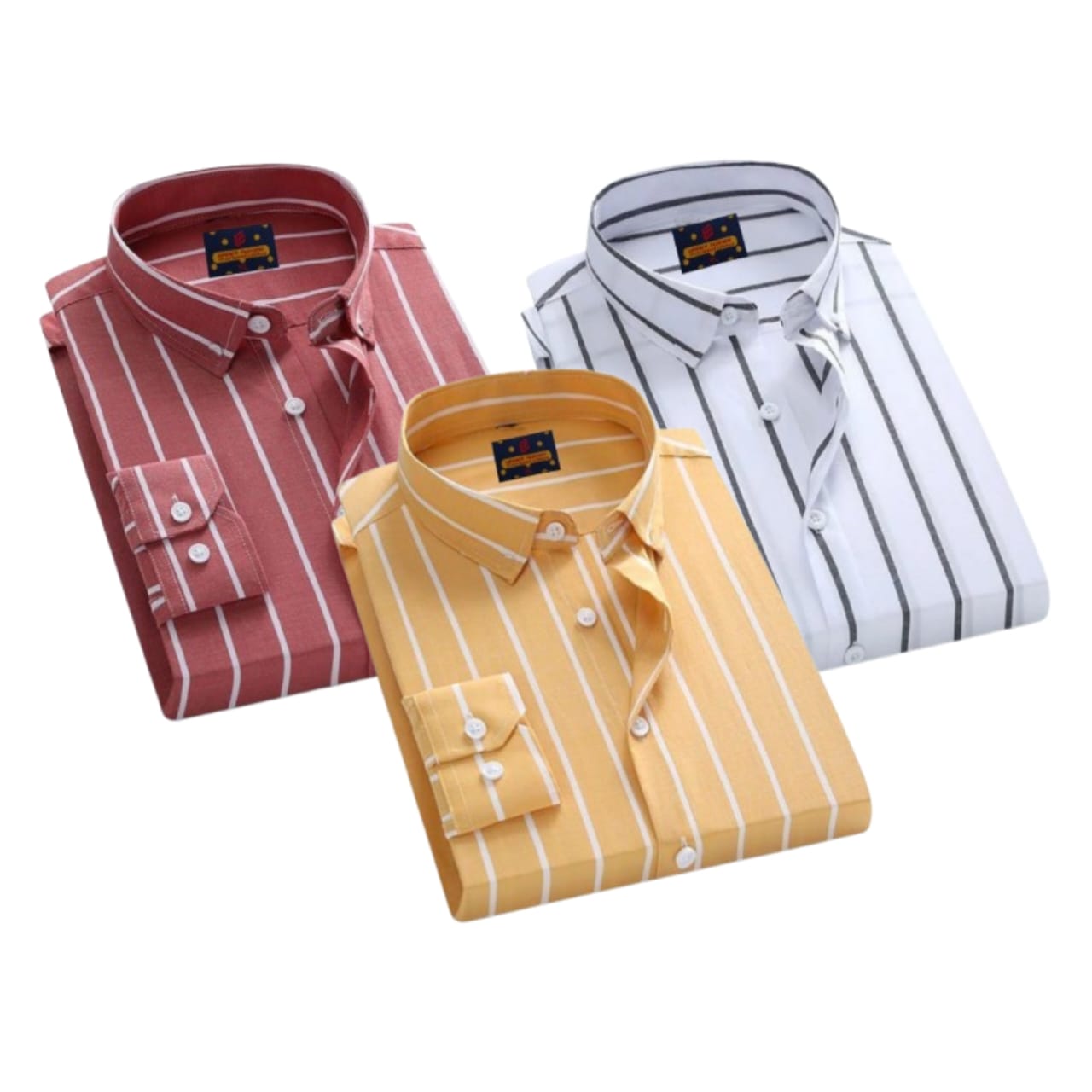 3 Pcs long sleeve Formal Check shirt for man