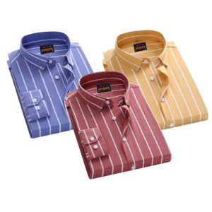 3 Pcs long sleeve Formal Check shirt for man