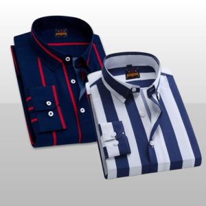 2 Pcs long sleeve Formal Check shirt for man
