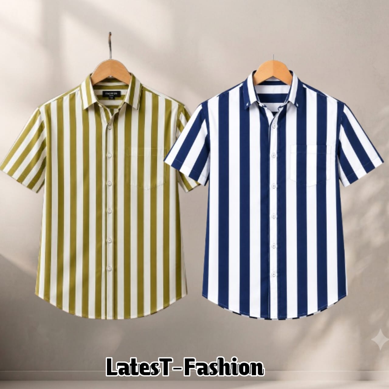 2 Pcs Half sleeve Formal Check shirt for man's