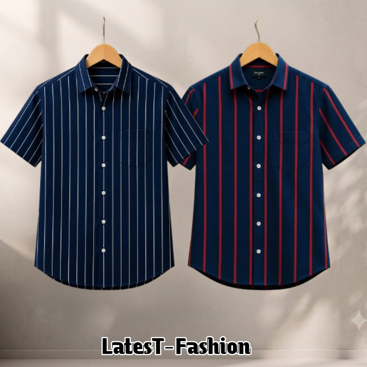 2 Pcs Half sleeve Formal Check shirt for man's