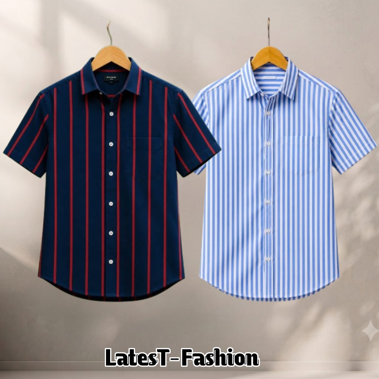 2 Pcs Half sleeve Formal Check shirt for man's
