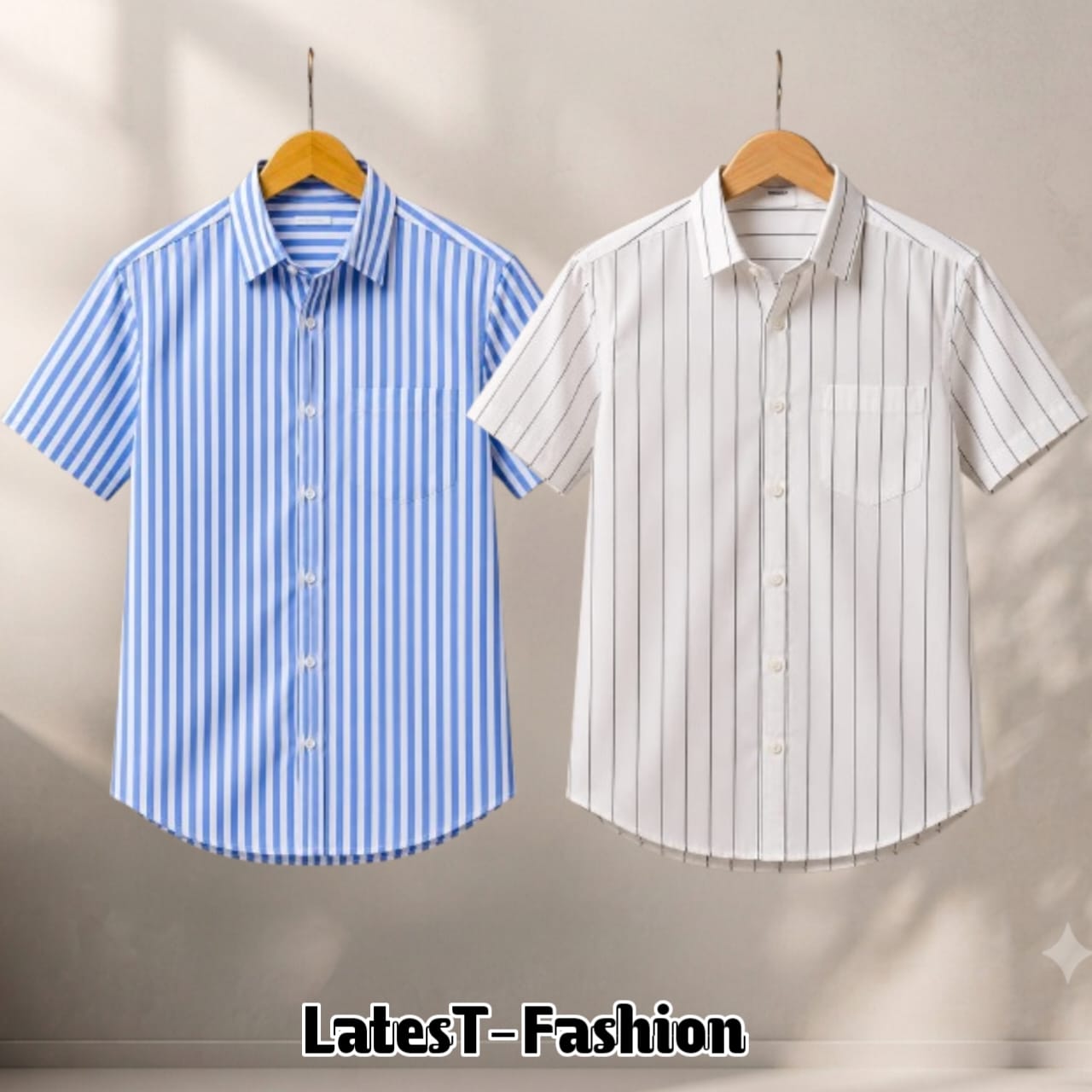 2 Pcs Half sleeve Formal Check shirt for man's
