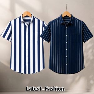 2 Pcs Half sleeve Formal Check shirt for man's