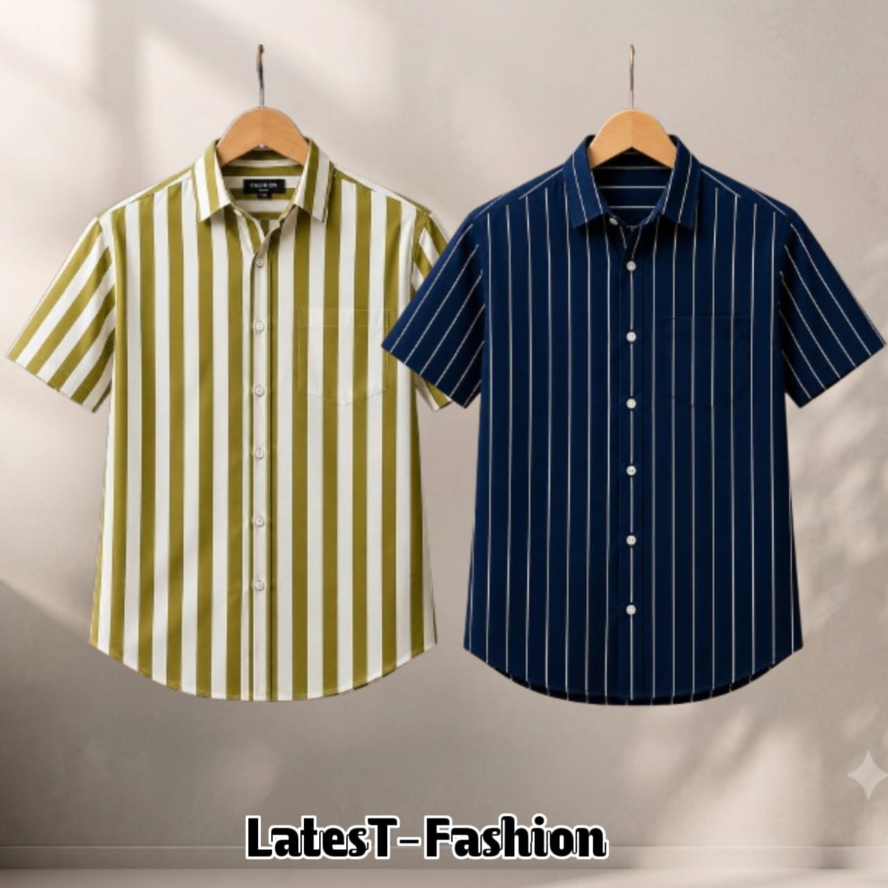 2 Pcs Half sleeve Formal Check shirt for man's