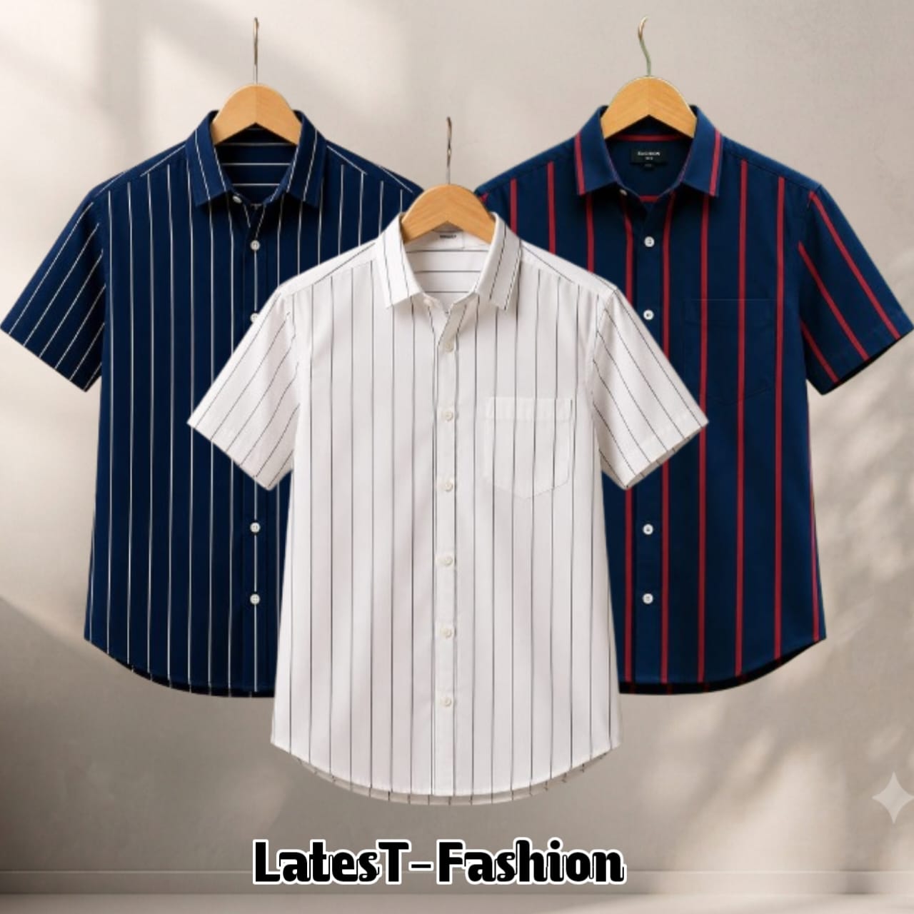 3 Pcs Half sleeve Formal Check shirt for man's