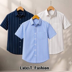 3 Pcs Half sleeve Formal Check shirt for man's