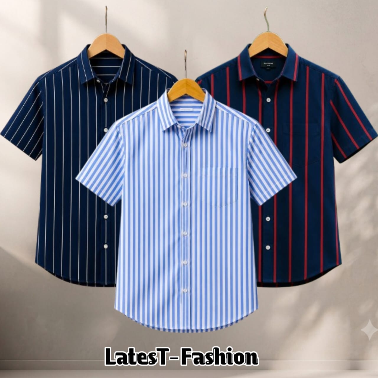3 Pcs Half sleeve Formal Check shirt for man's