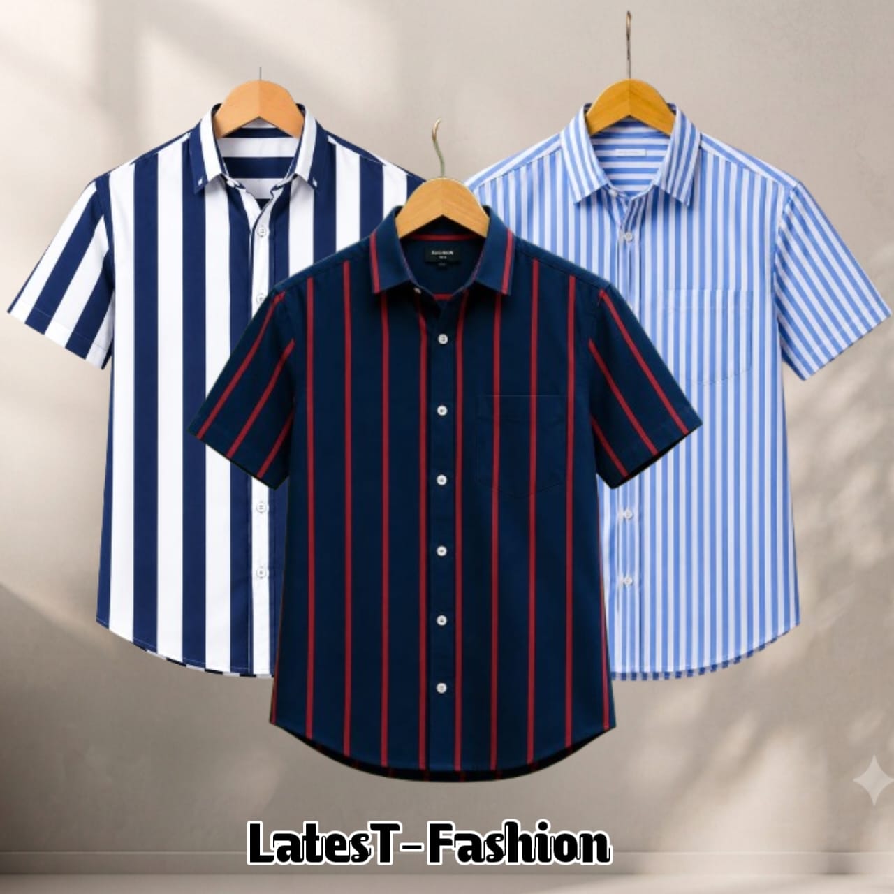 3 Pcs Half sleeve Formal Check shirt for man's