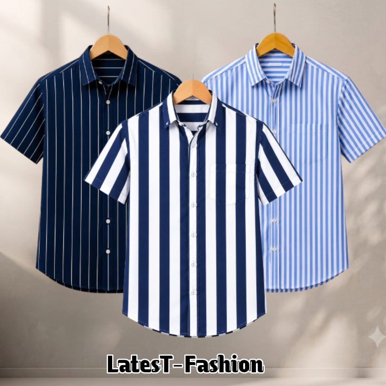 3 Pcs Half sleeve Formal Check shirt for man's