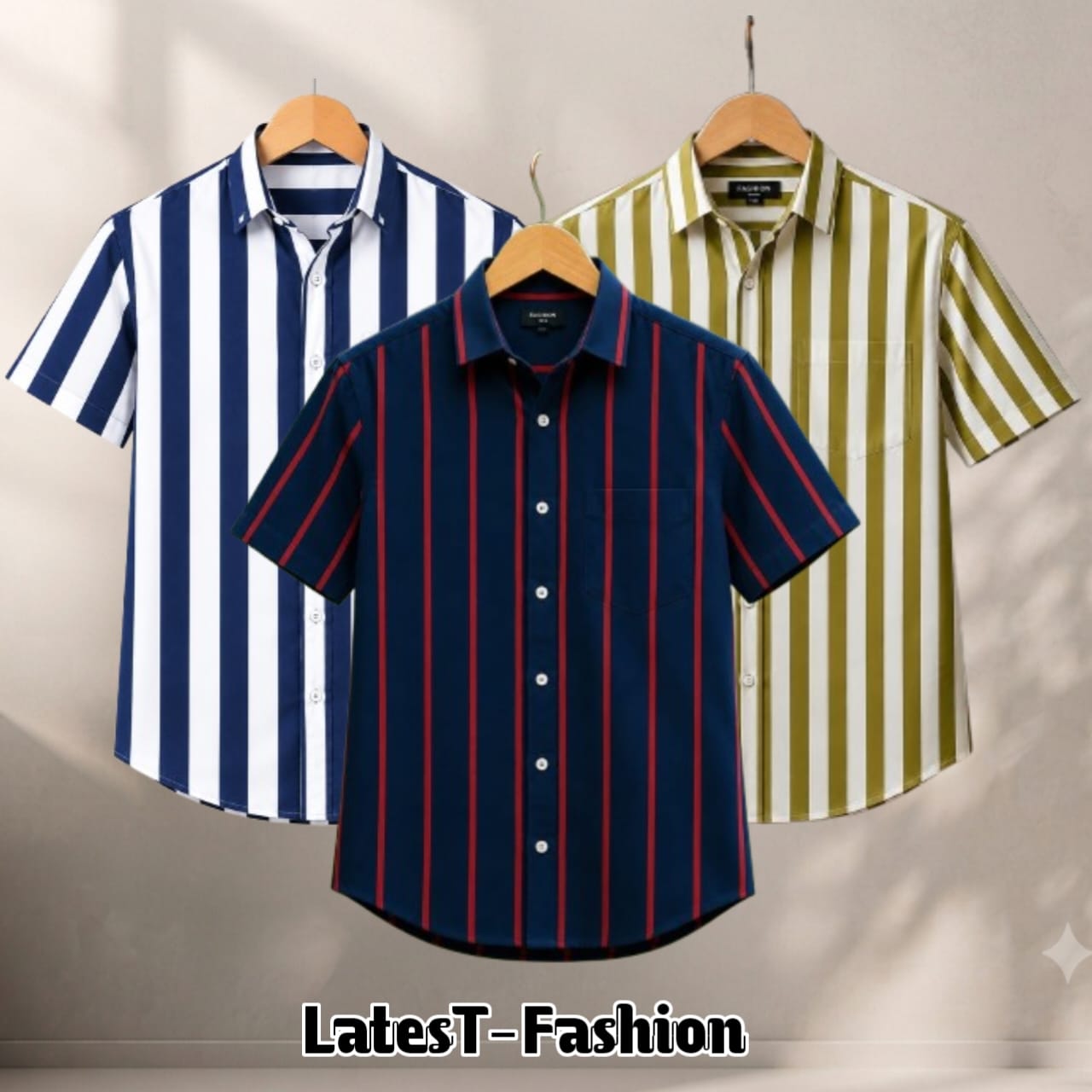 3 Pcs Half sleeve Formal Check shirt for man's