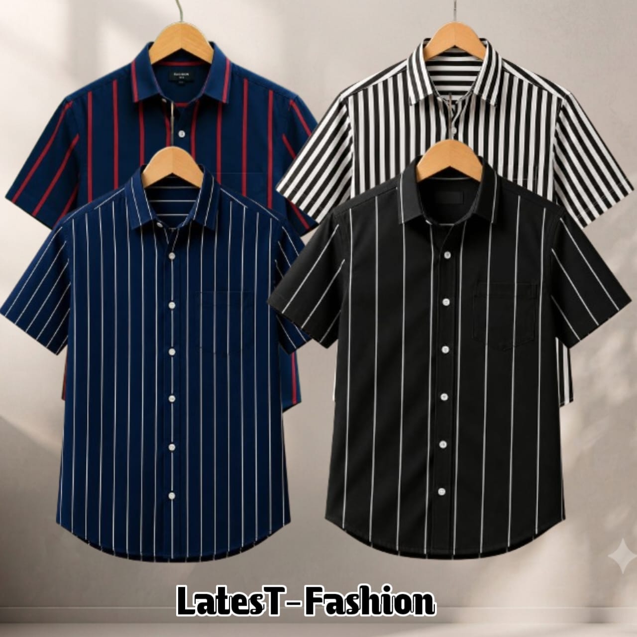 4 Pcs Half sleeve Formal Check shirt for man's