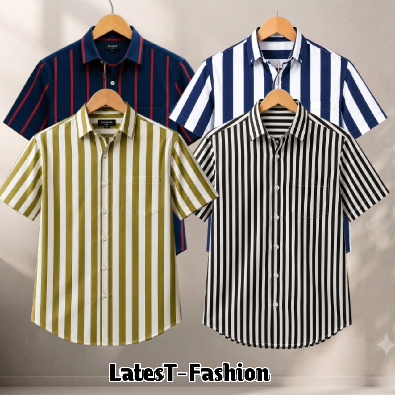4 Pcs Half sleeve Formal Check shirt for man's