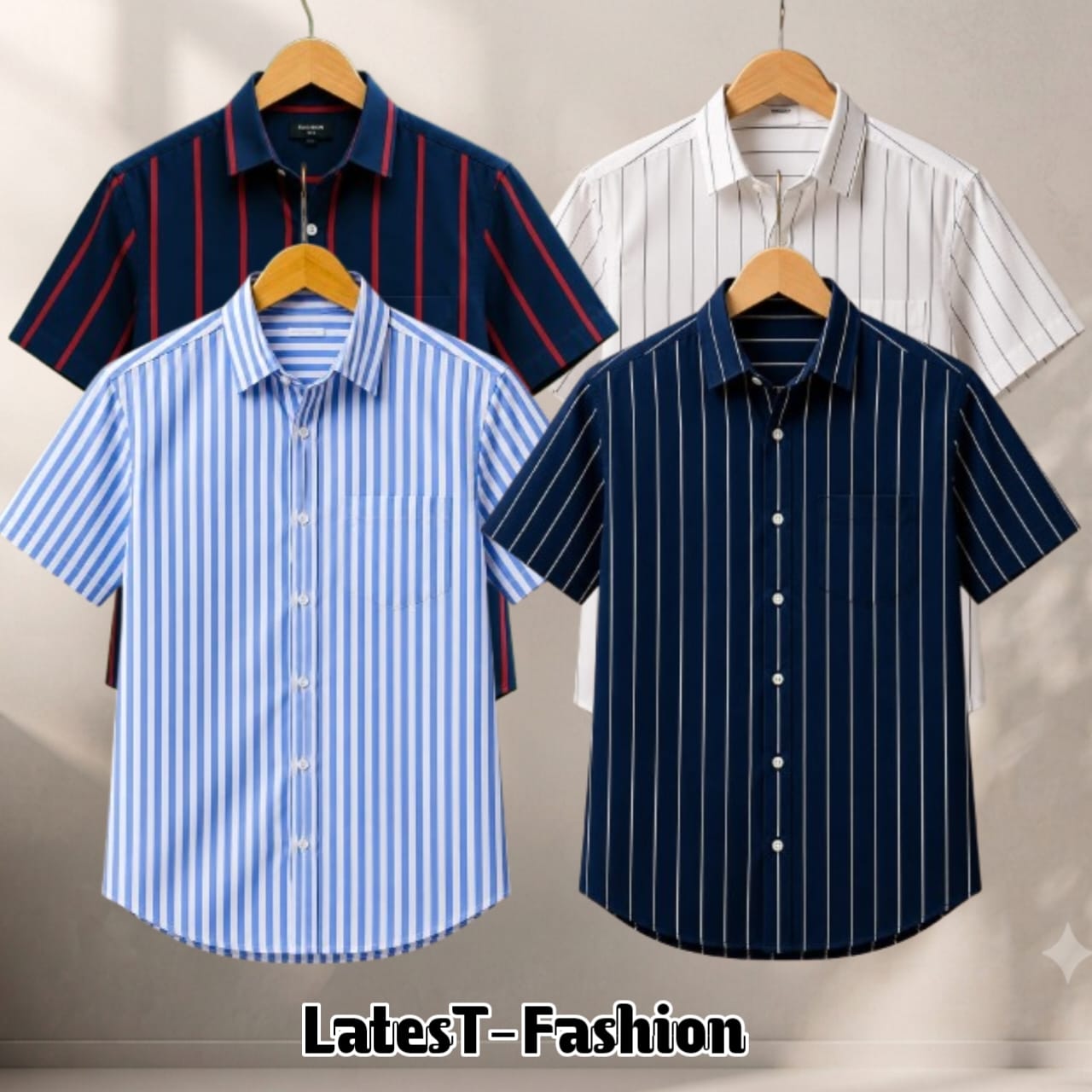 4 Pcs Half sleeve Formal Check shirt for man's