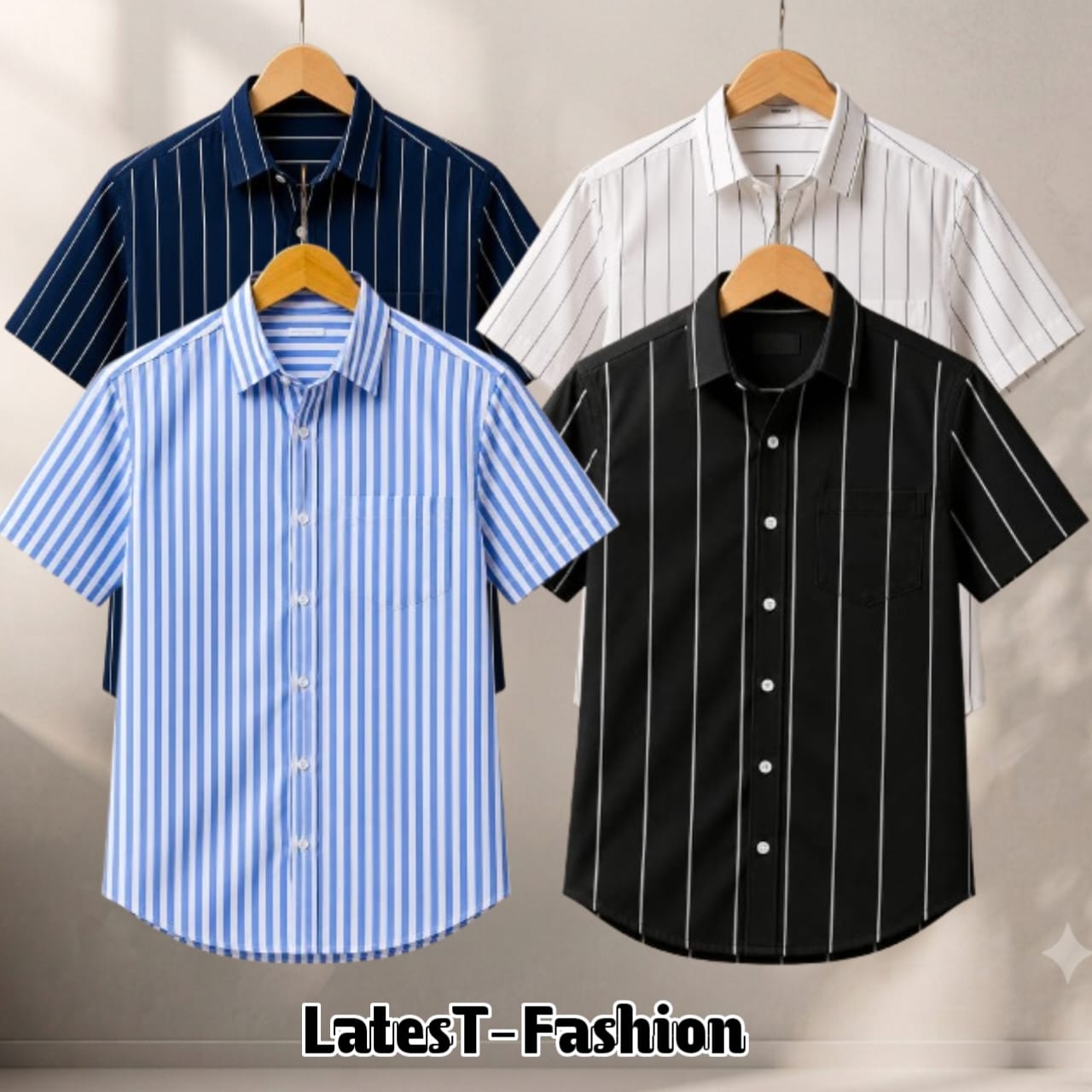 4 Pcs Half sleeve Formal Check shirt for man's