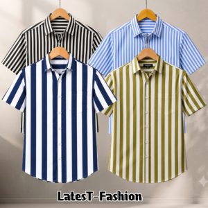 4 Pcs Half sleeve Formal Check shirt for man's